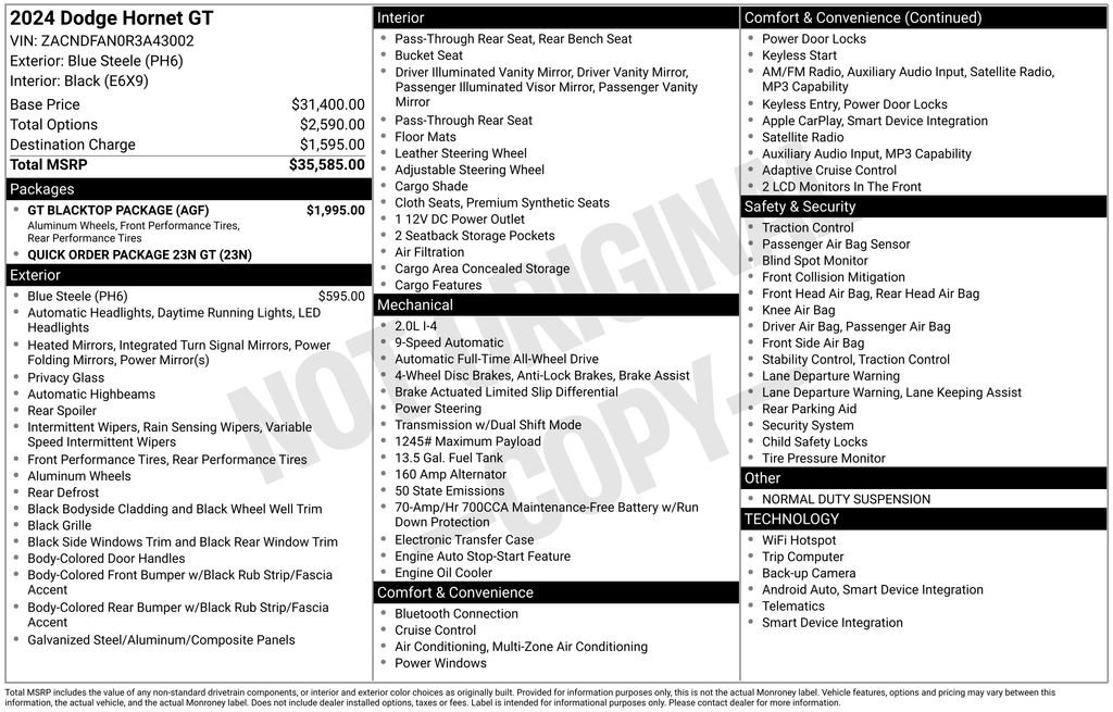 Used 2024 Dodge Hornet GT w/ GT Blacktop Package image 29