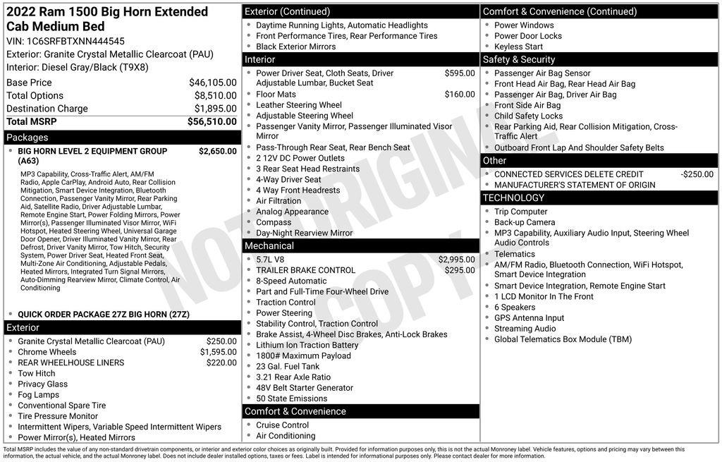 Used 2022 RAM 1500 Big Horn AWD/4WD image 53