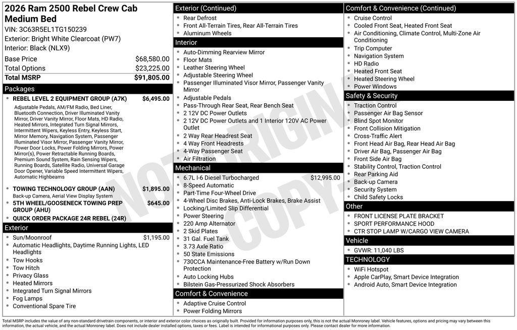 New 2026 RAM 2500 Rebel w/ Rebel Level 2 Equipment Group image 39