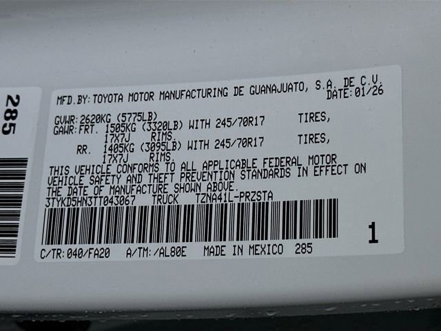 New 2026 Toyota Tacoma SR image 17