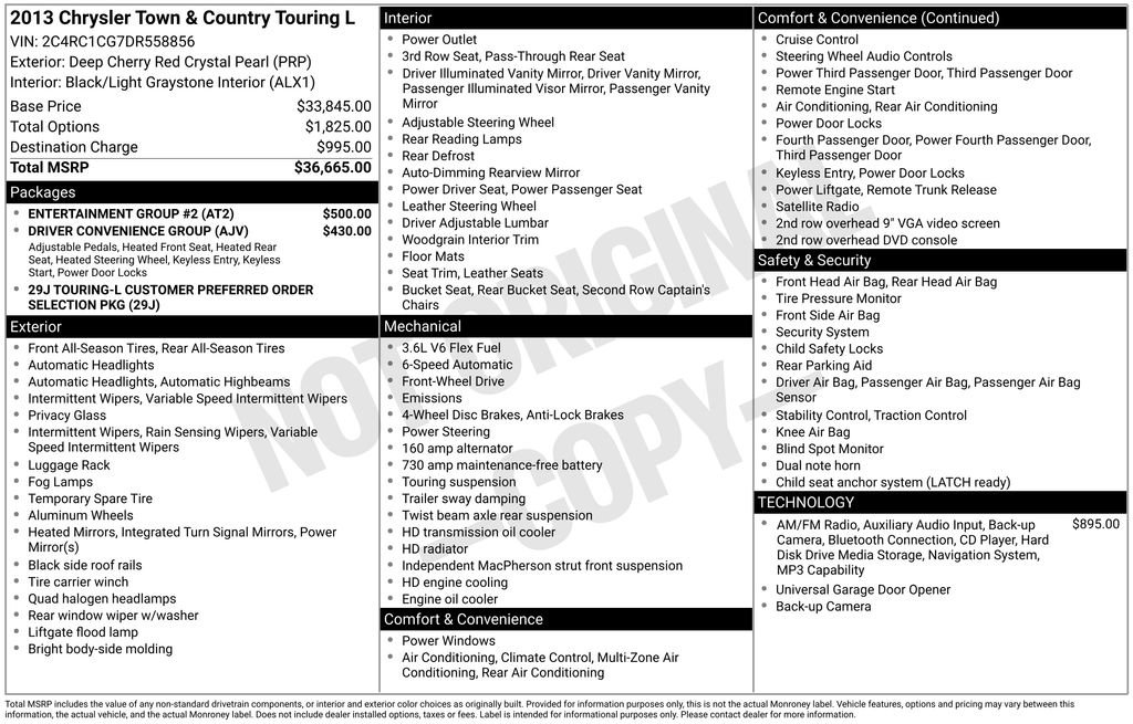 Used 2013 Chrysler Town & Country Touring-L w/ Entertainment Group #2 FWD image 25