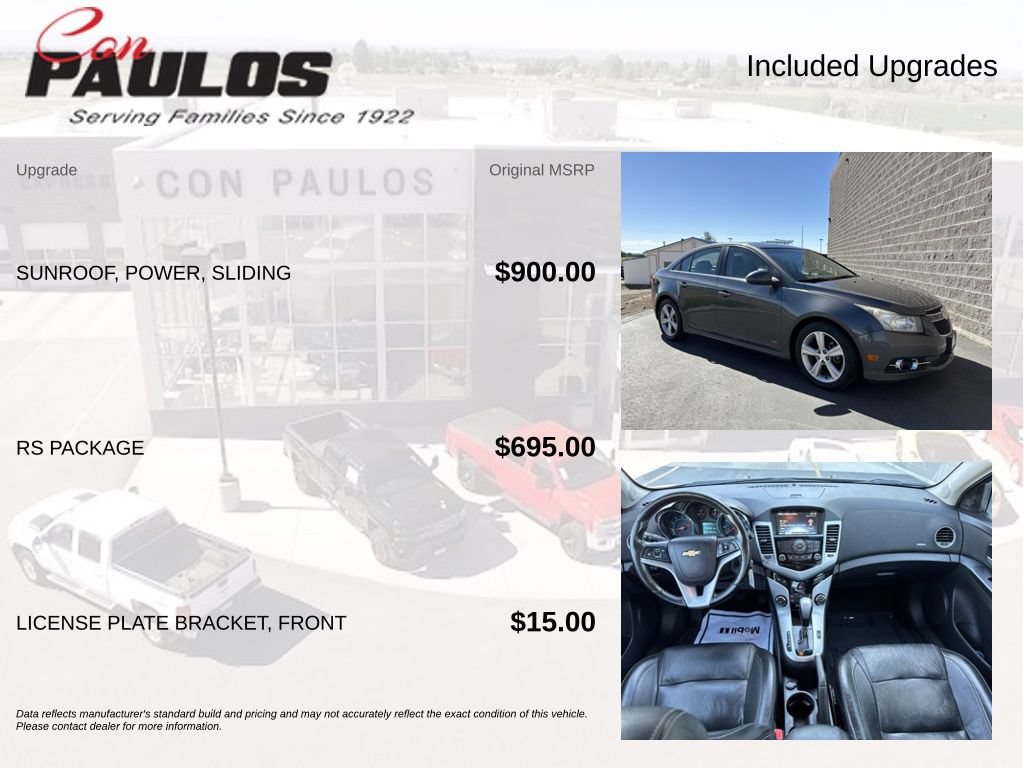 Used 2013 Chevrolet Cruze LT w/ RS Package FWD image 4