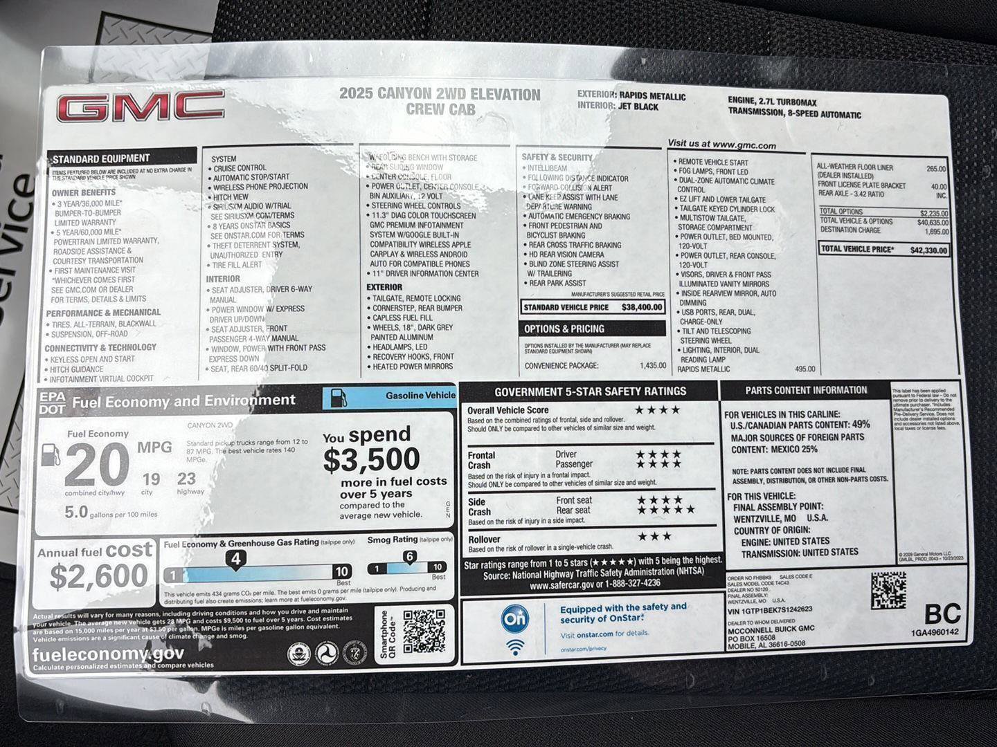 New 2025 GMC Canyon Elevation w/ Convenience Package image 38