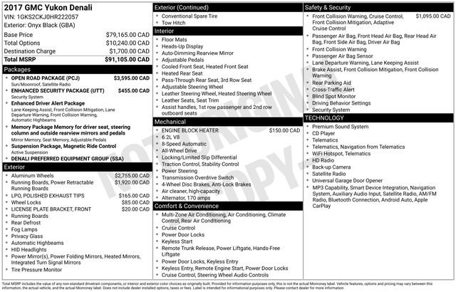 Used 2017 GMC Yukon Denali w/ Open Road Package AWD/4WD image 26