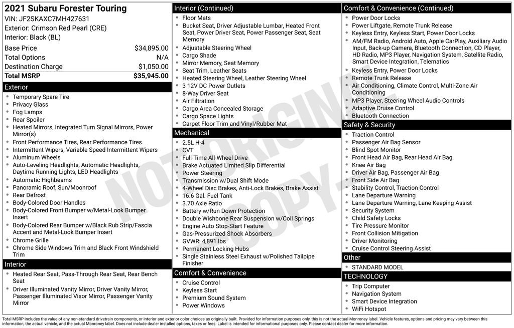 Used 2021 Subaru Forester Touring image 61