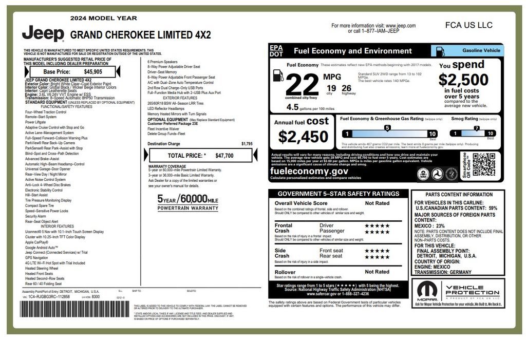 Certified 2024 Jeep Grand Cherokee Limited RWD image 4