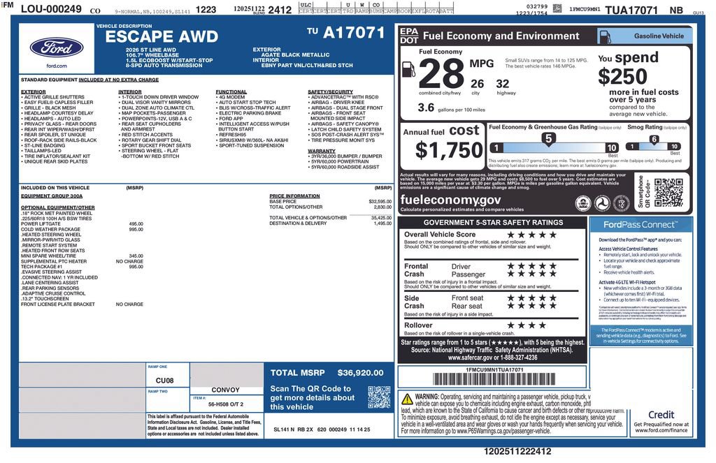 New 2026 Ford Escape ST-Line w/ Tech Pack #1 AWD/4WD image 26