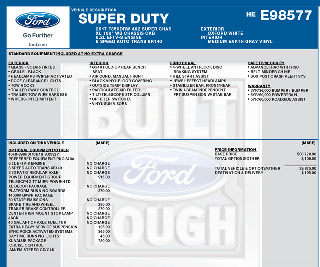 Used 2017 Ford F350 XL w/ Power Equipment Group RWD image 29