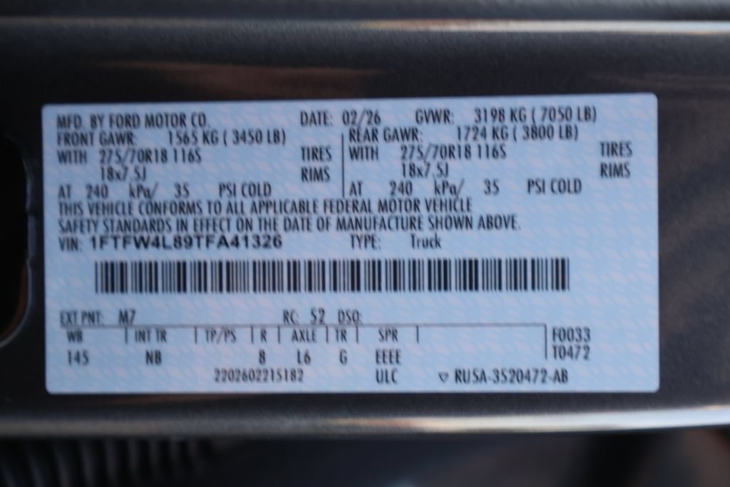 Used 2026 Ford F150 Tremor w/ Equipment Group 402B AWD/4WD image 39