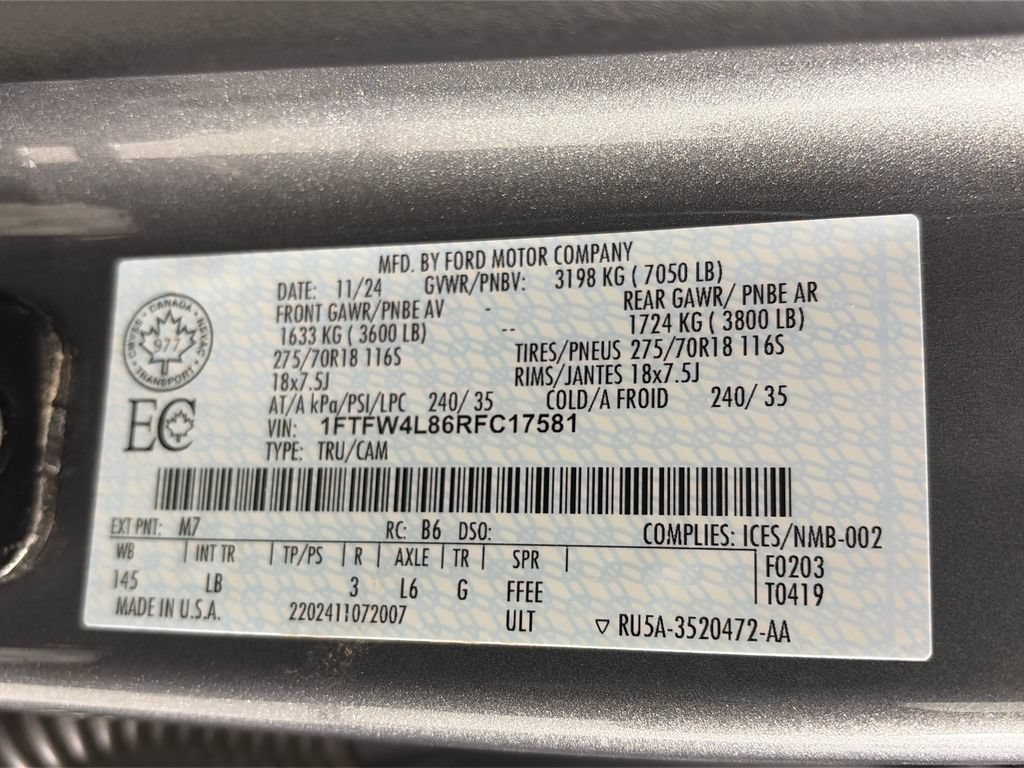 Certified 2024 Ford F150 Tremor w/ Bed Utility Package AWD/4WD image 9