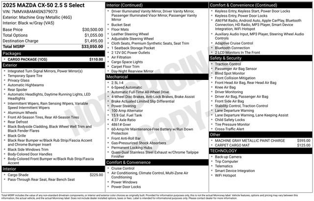 Used 2025 MAZDA CX-50 AWD 2.5 S w/ Cargo Package image 36