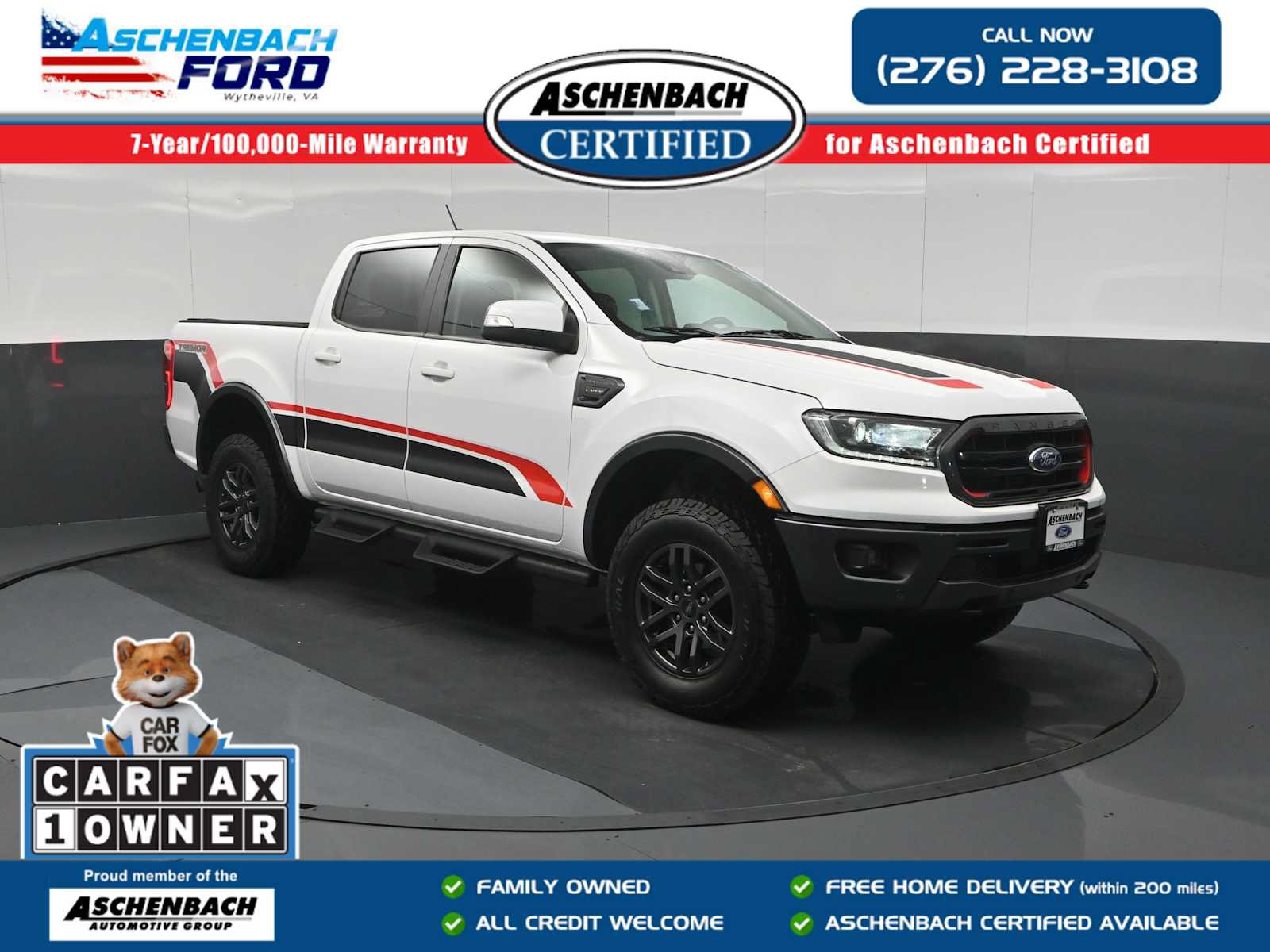 Certified 2021 Ford Ranger Lariat w/ Tremor Off-Road Package AWD/4WD image 1