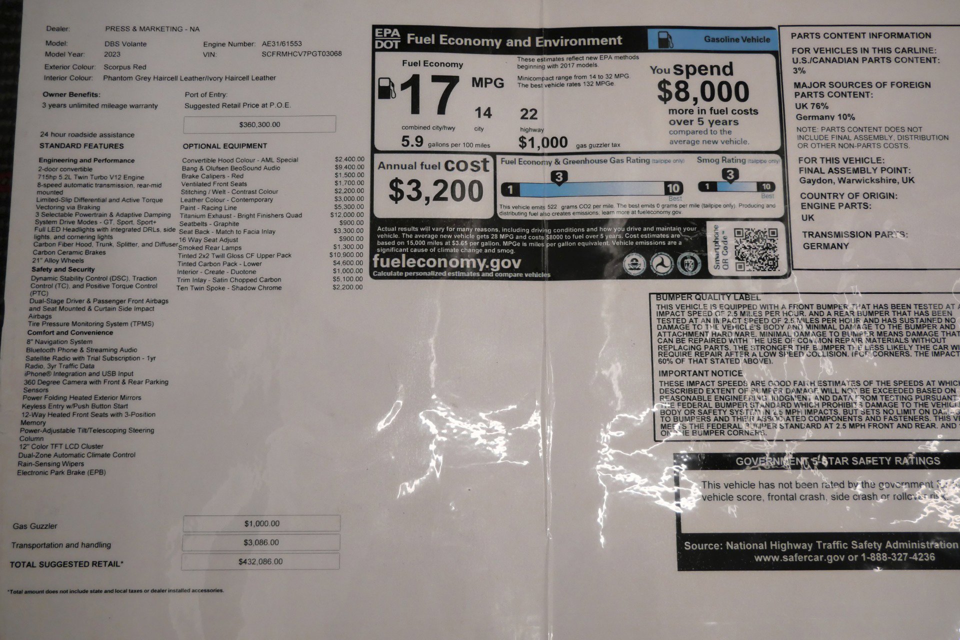 Used 2023 Aston Martin DBS Superleggera Volante image 22