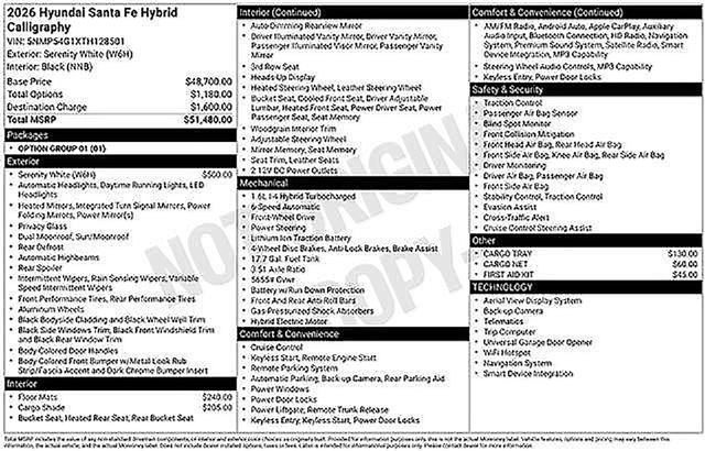 New 2026 Hyundai Santa Fe Calligraphy FWD image 10