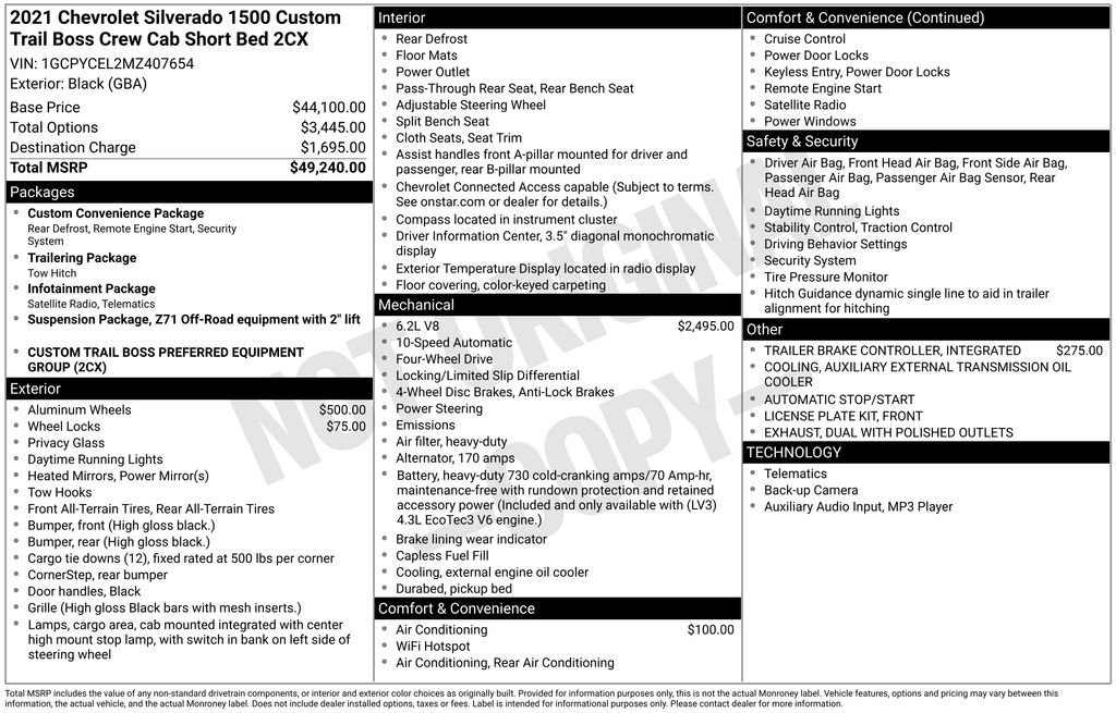 Used 2021 Chevrolet Silverado 1500 Custom Trail Boss image 6