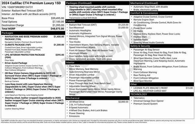 Certified 2024 Cadillac CT4 Premium Luxury image 1