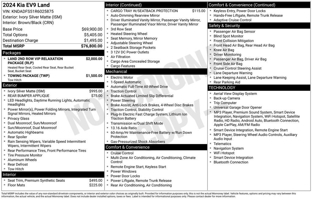 Certified 2024 Kia EV9 Land AWD/4WD image 2