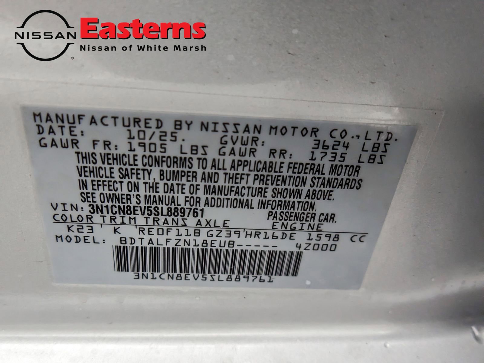 New 2025 Nissan Versa SV w/ Trunk Package image 29