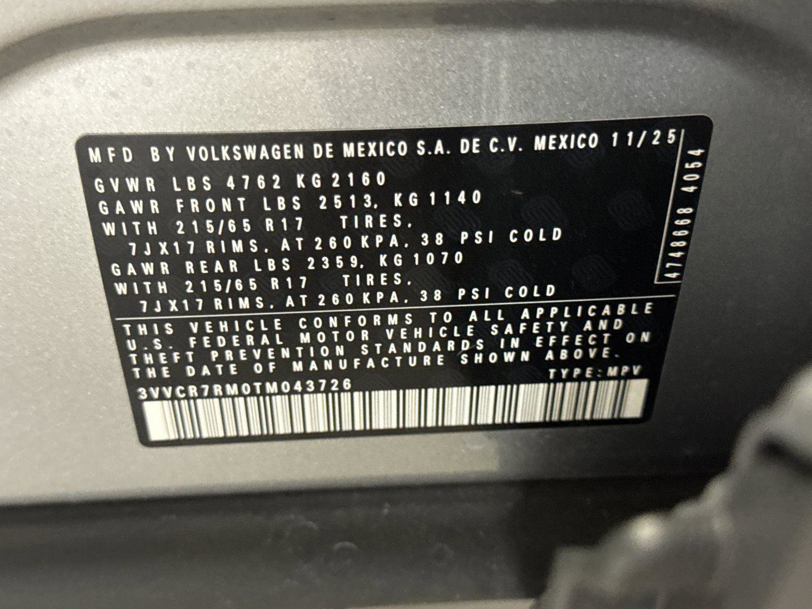 New 2026 Volkswagen Tiguan S image 27