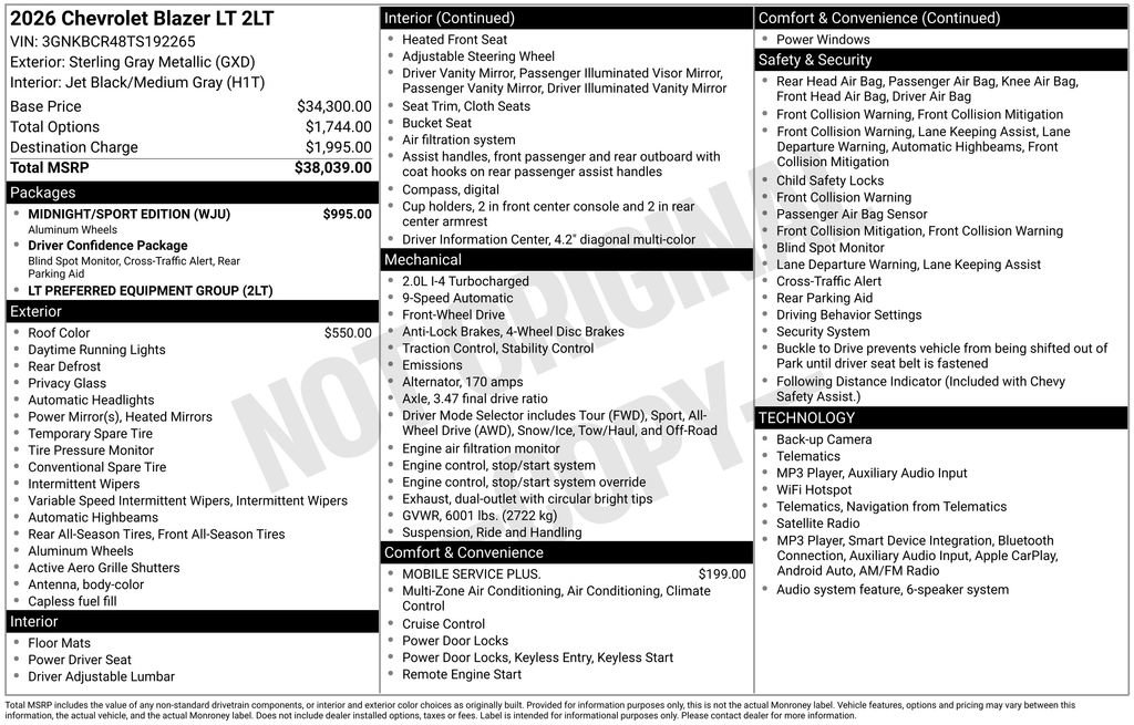 New 2026 Chevrolet Blazer LT w/ Midnight/Sport Edition FWD image 19