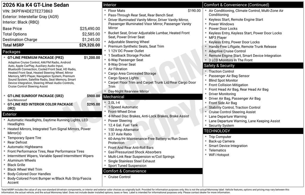 New 2026 Kia K4 GT-Line w/ GT-Line Premium Package image 30