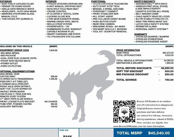 Certified 2024 Ford Bronco Big Bend image 2