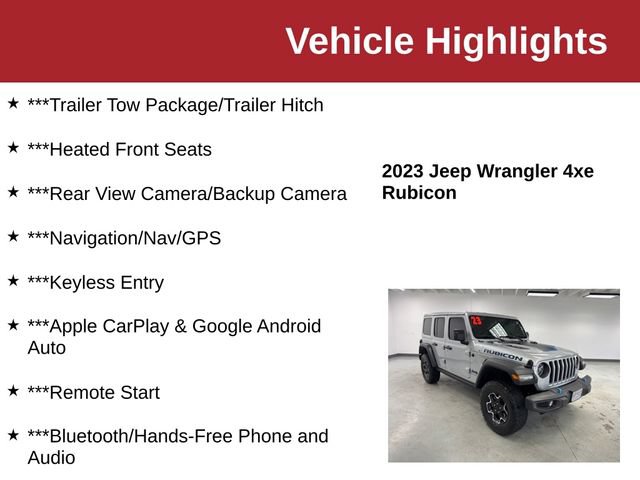 Used 2023 Jeep Wrangler Unlimited Rubicon 4xe w/ Cold Weather Group AWD/4WD image 10