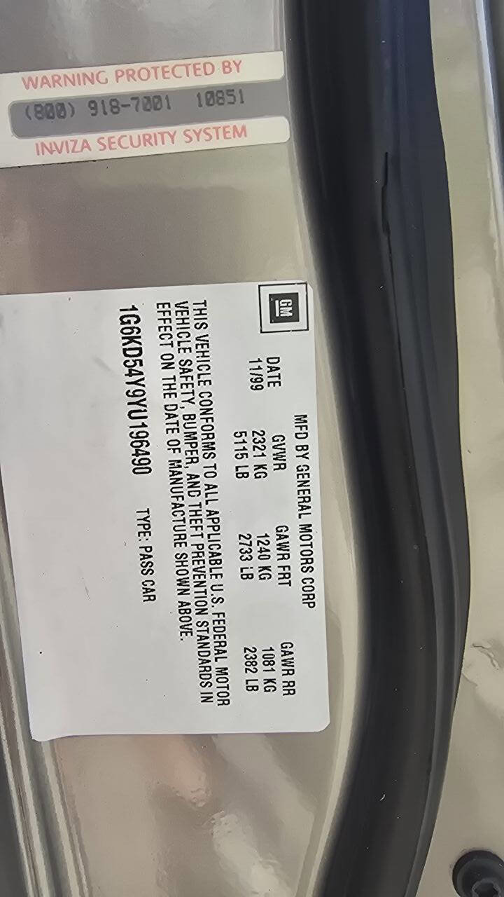 Used 2000 Cadillac De Ville w/ Comfort/Convenience Pkg image 24