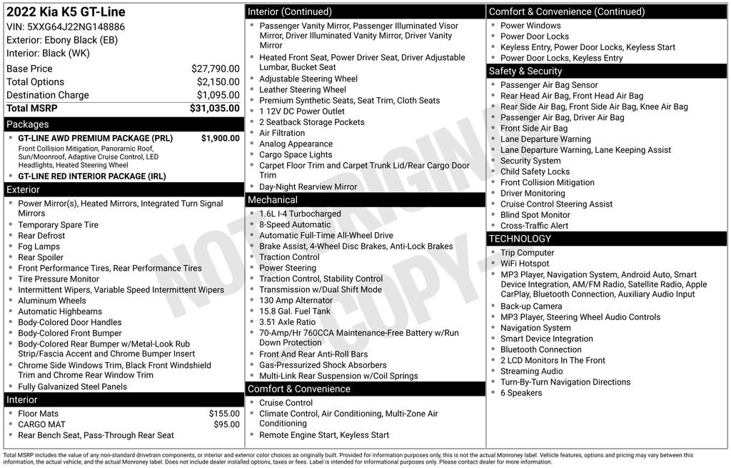 Used 2022 Kia K5 GT-Line w/ GT-Line Awd Premium Package image 2