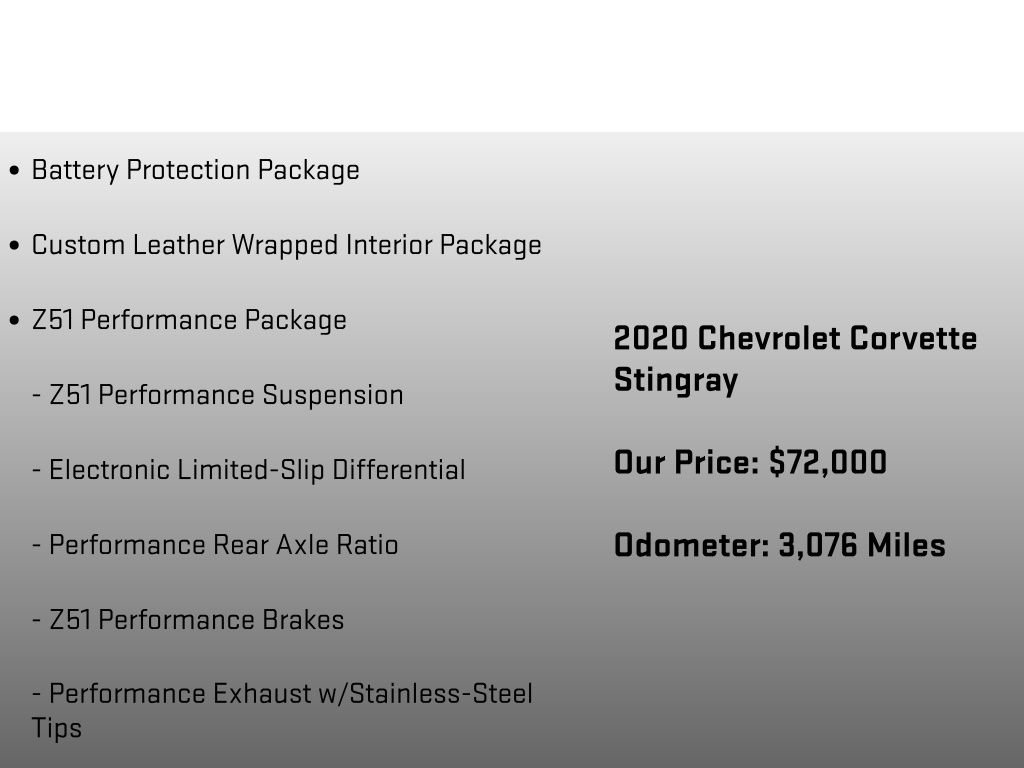 Used 2020 Chevrolet Corvette Stingray Premium Cpe w/ 3LT Preferred Equipment Group image 24
