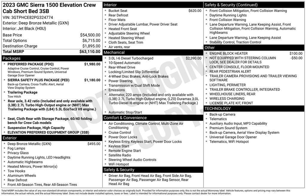 Used 2023 GMC Sierra 1500 Elevation w/ Preferred Package RWD image 5