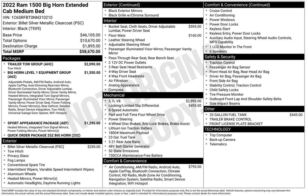 Used 2022 RAM 1500 Big Horn w/ Trailer Tow Group AWD/4WD image 6