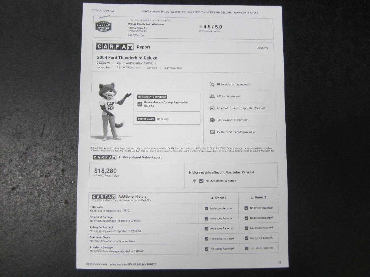 Used 2004 Ford Thunderbird Deluxe RWD image 41