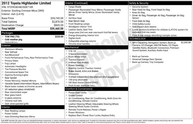 Used 2012 Toyota Highlander Limited w/ Tow Pkg FWD image 23