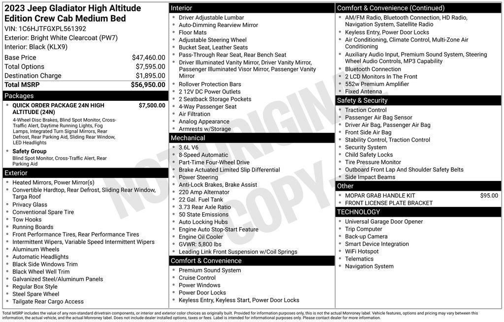 Used 2023 Jeep Gladiator Overland AWD/4WD image 7
