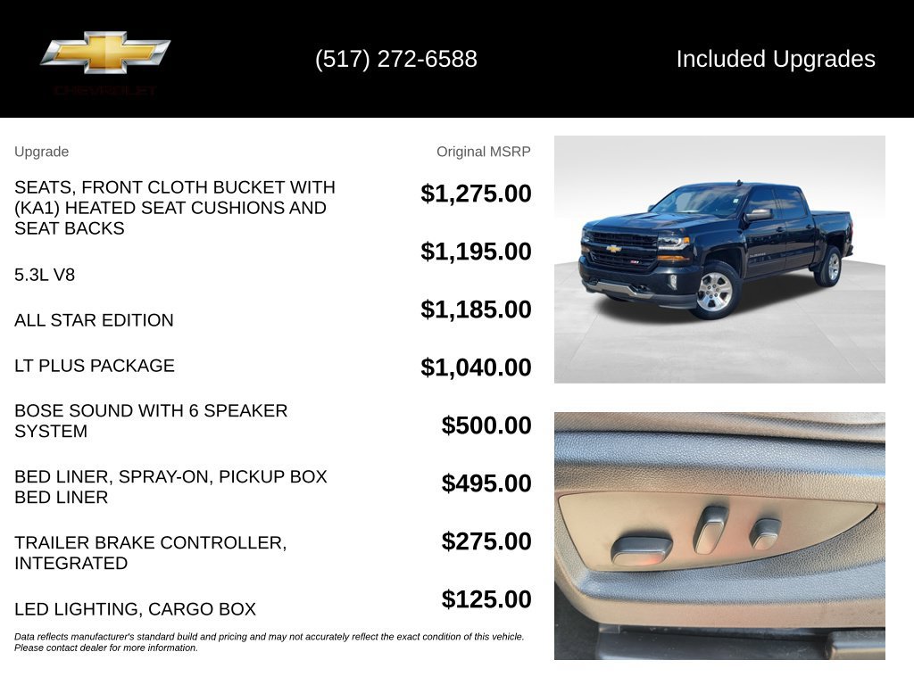 Used 2018 Chevrolet Silverado 1500 LT w/ All Star Edition AWD/4WD image 5
