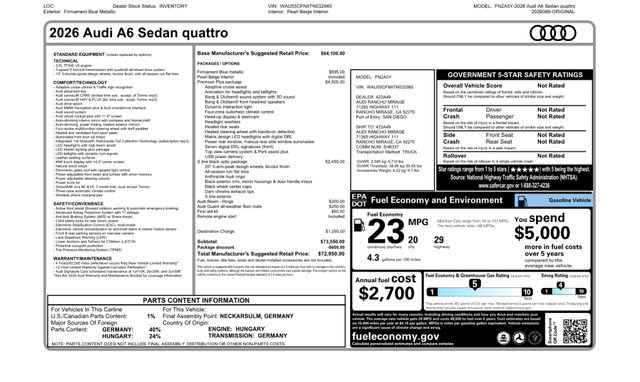 New 2026 Audi A6 Premium Plus AWD/4WD image 35