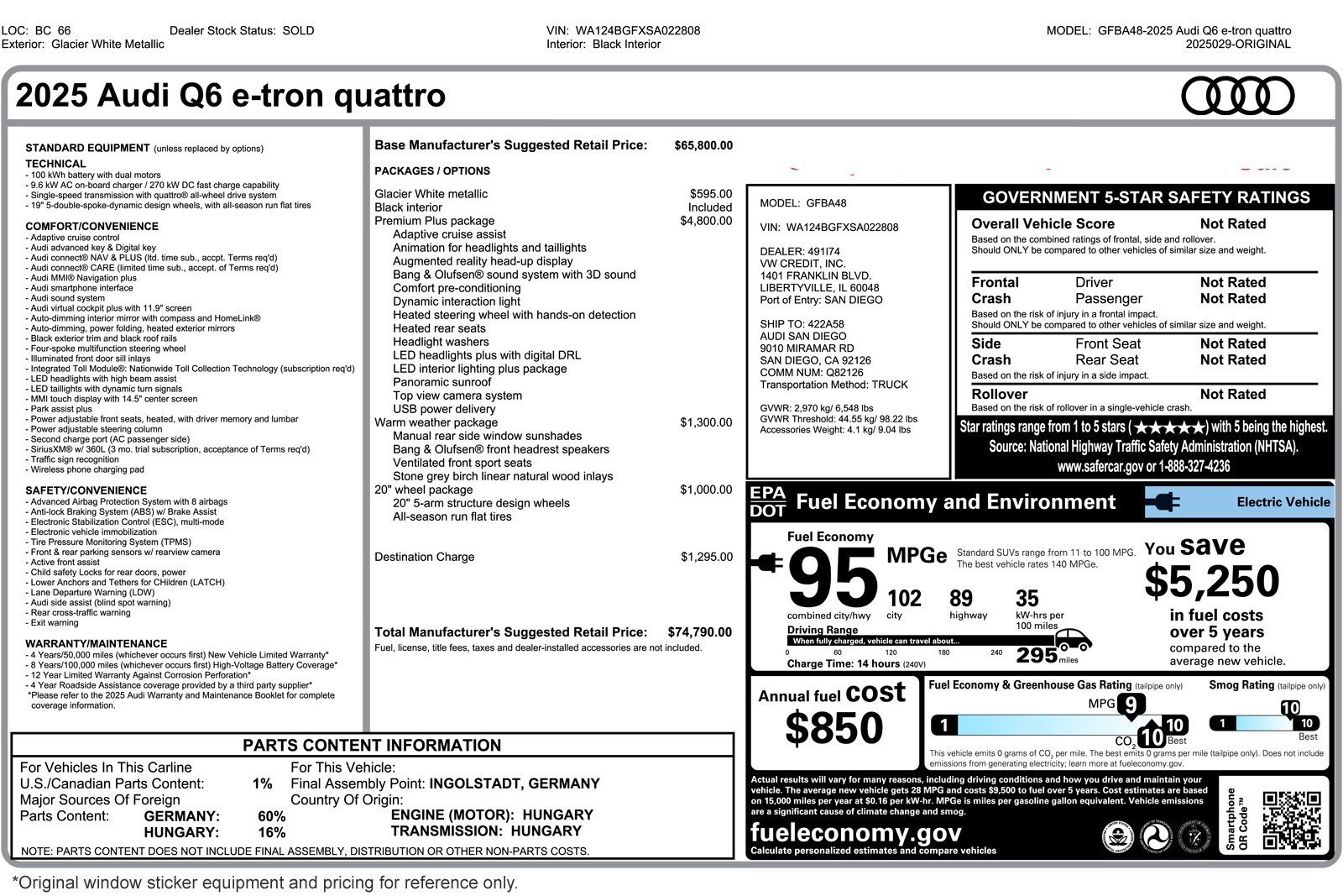 Used 2025 Audi Q6 e-tron Premium Plus w/ Premium Plus image 3