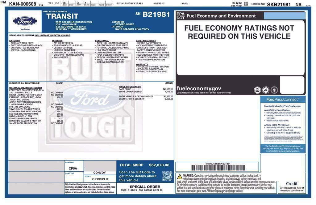 New 2025 Ford Transit 350 w/ Exterior Upgrade Package RWD image 7