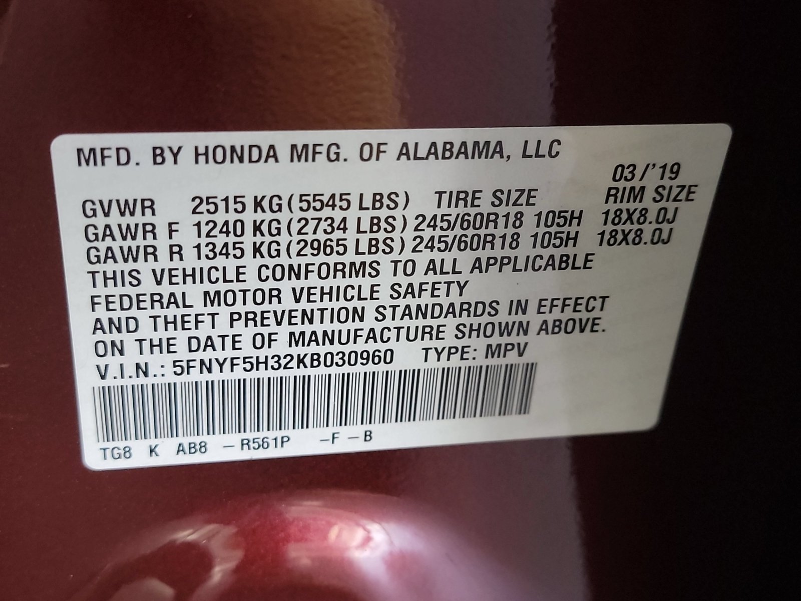 Used 2019 Honda Pilot EX image 32