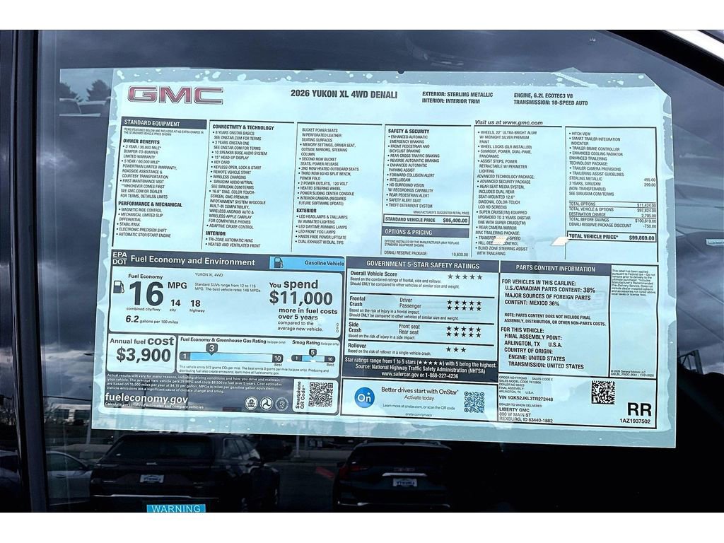 New 2026 GMC Yukon XL Denali w/ Denali Reserve Package image 14