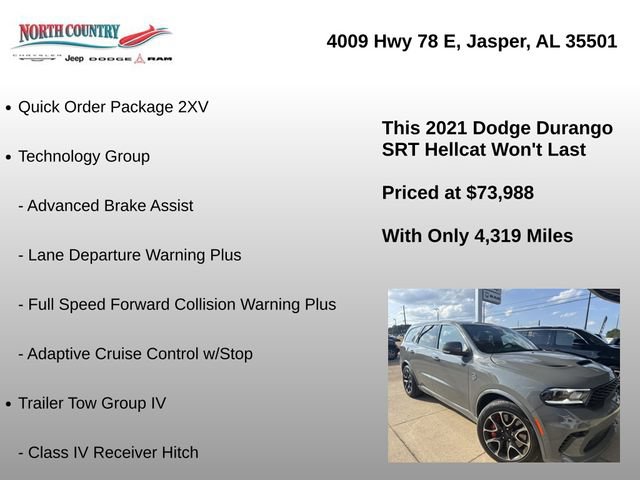 Used 2021 Dodge Durango SRT Hellcat w/ Technology Group AWD/4WD image 8