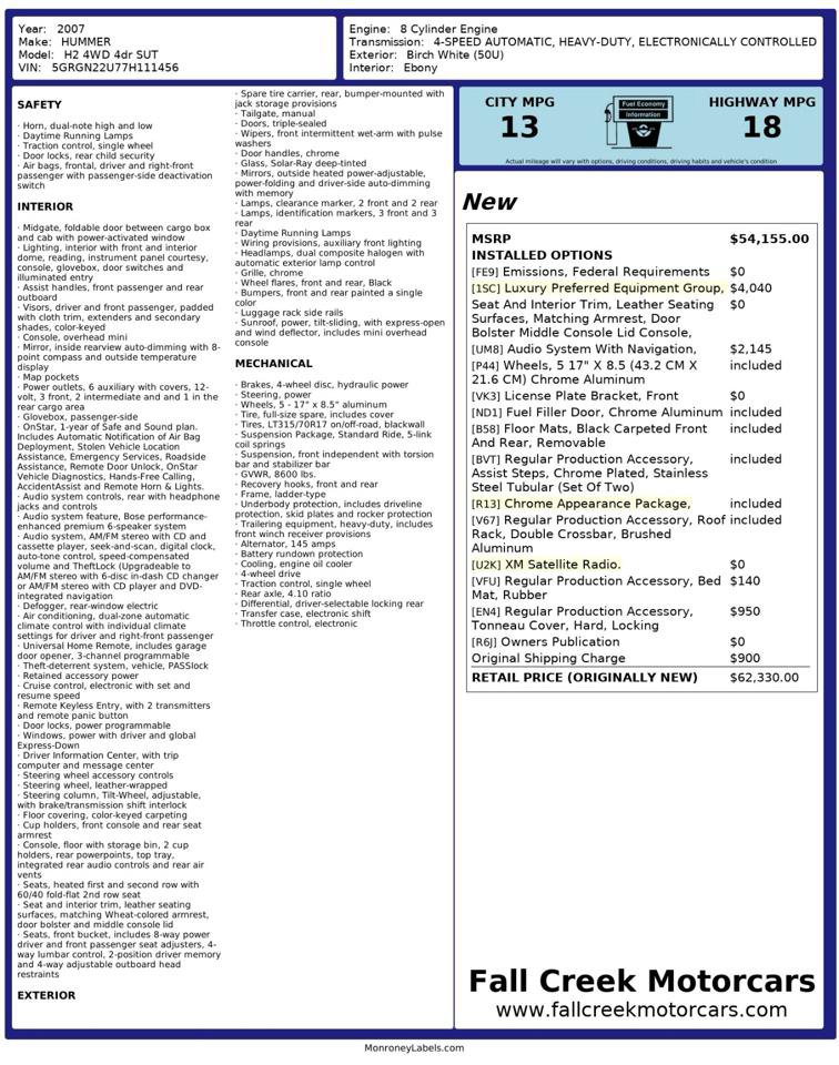 Used 2007 HUMMER H2 Luxury image 50