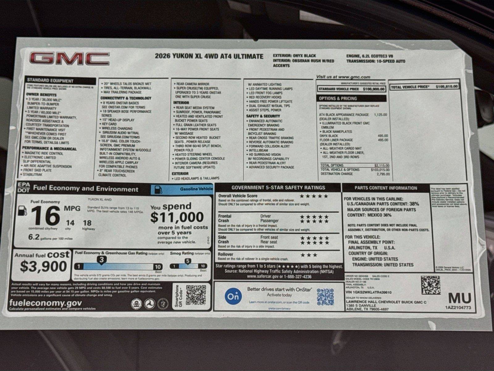 New 2026 GMC Yukon XL AT4 Ultimate AWD/4WD image 20