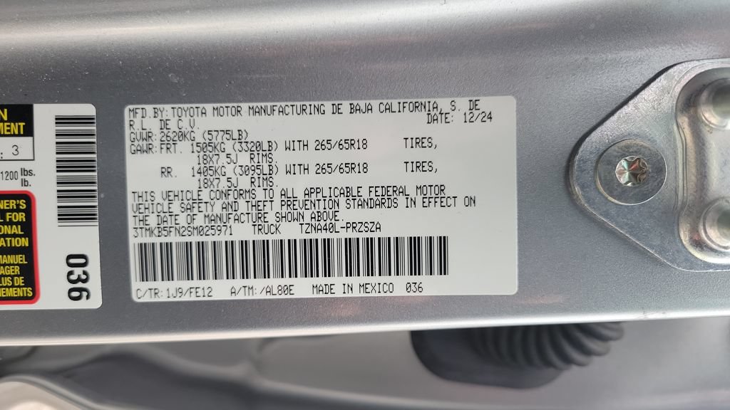 Certified 2025 Toyota Tacoma TRD Sport RWD image 24
