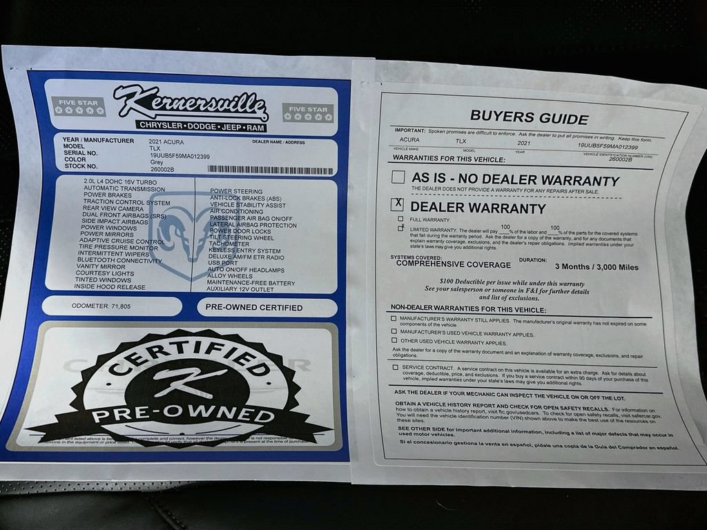 Used 2021 Acura TLX w/ A-SPEC Package FWD image 37