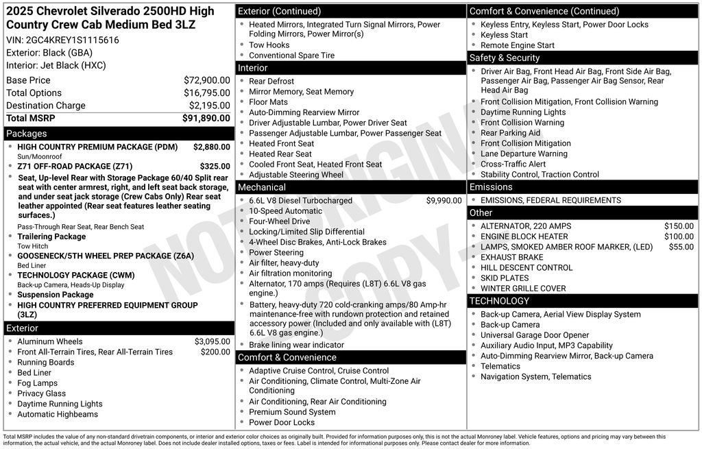 New 2025 Chevrolet Silverado 2500 High Country w/ High Country Premium Package image 10