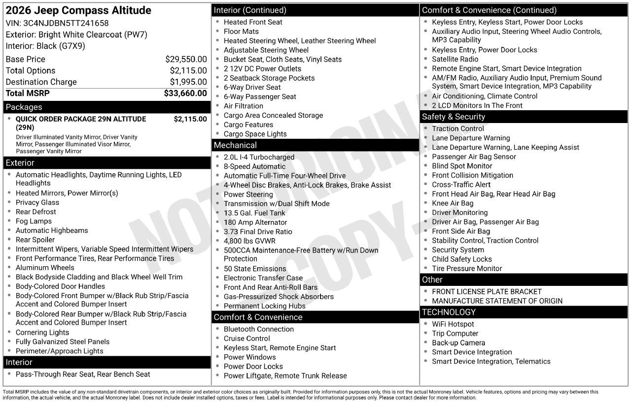 New 2026 Jeep Compass Latitude AWD/4WD image 27