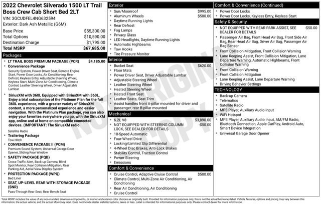 Used 2022 Chevrolet Silverado 1500 LT Trail Boss w/ LT Trail Boss Premium Package AWD/4WD image 44