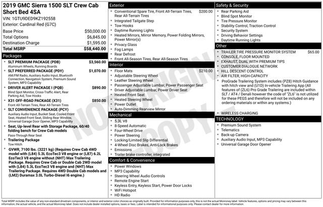 Used 2019 GMC Sierra 1500 SLT w/ SLT Premium Package image 42